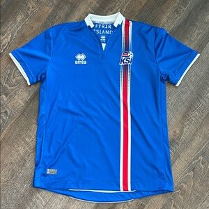 Iceland Soccer Jersey  Men’s Home KSI National‎ Team Errea  Fyrir Island Medium